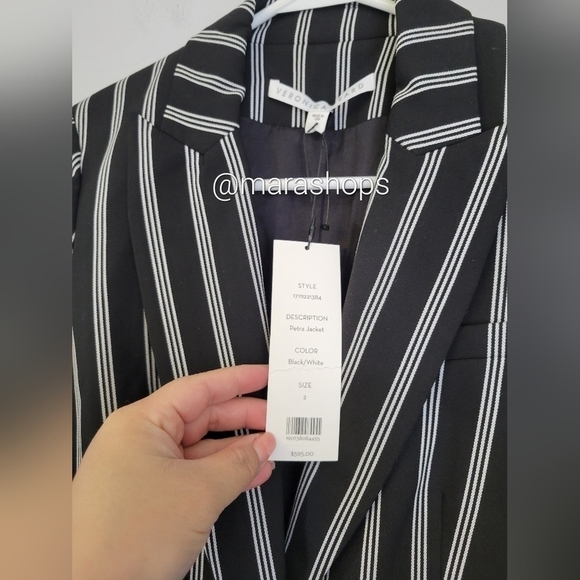 Veronica Beard Petra Striped Twill Blazer - Picture 4 of 7